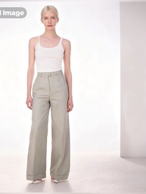 Vintage XOXO Wide-Leg High-Rise Pants in beige 5/6